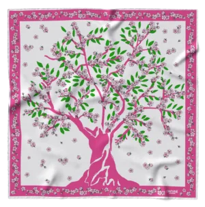Foulard Sakura fondo bianco
