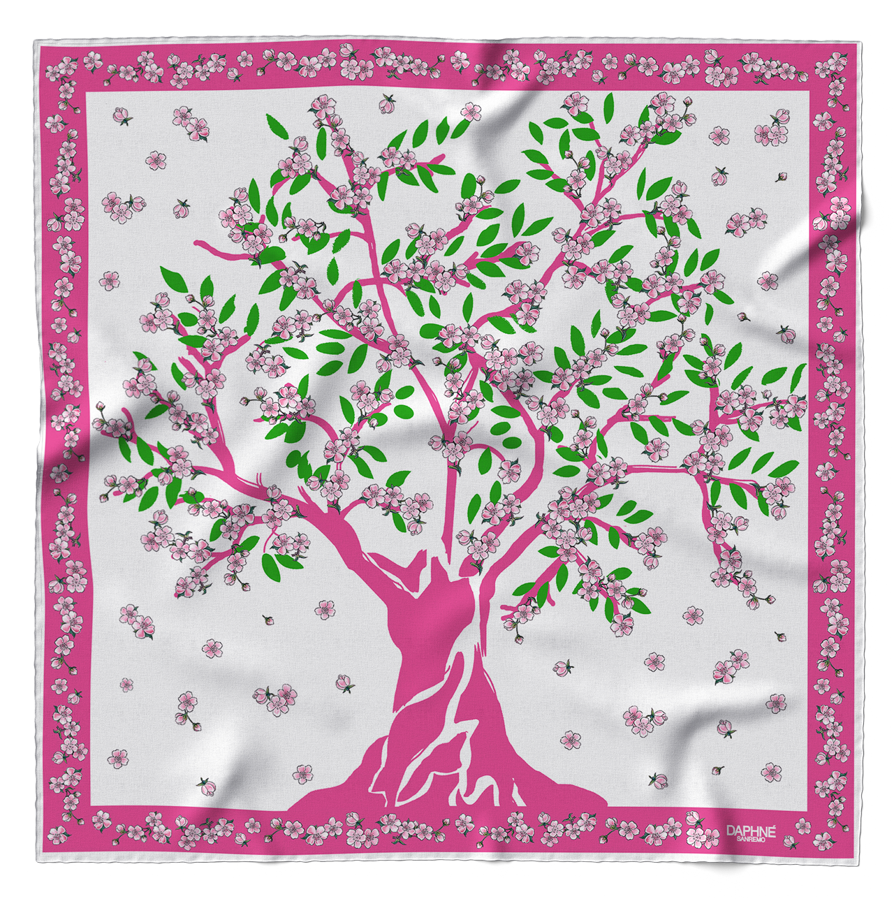 Foulard Sakura fondo bianco