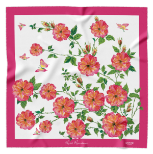 Foulard Rosa Romanov fondo bianco