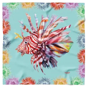 Foulard pesce leone fondo tiffany
